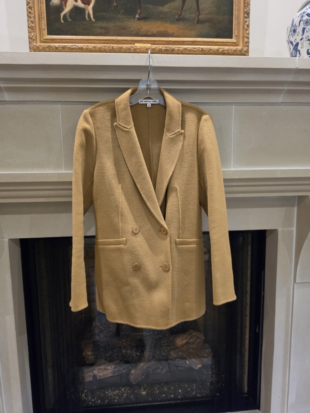 Women's Double-Breasted Camel Blazer